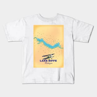 Riffe Lake Washington map Kids T-Shirt